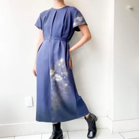 Tsumugi | Vintage Silk Kimono Short Sleeve Dress | SD4- Blue