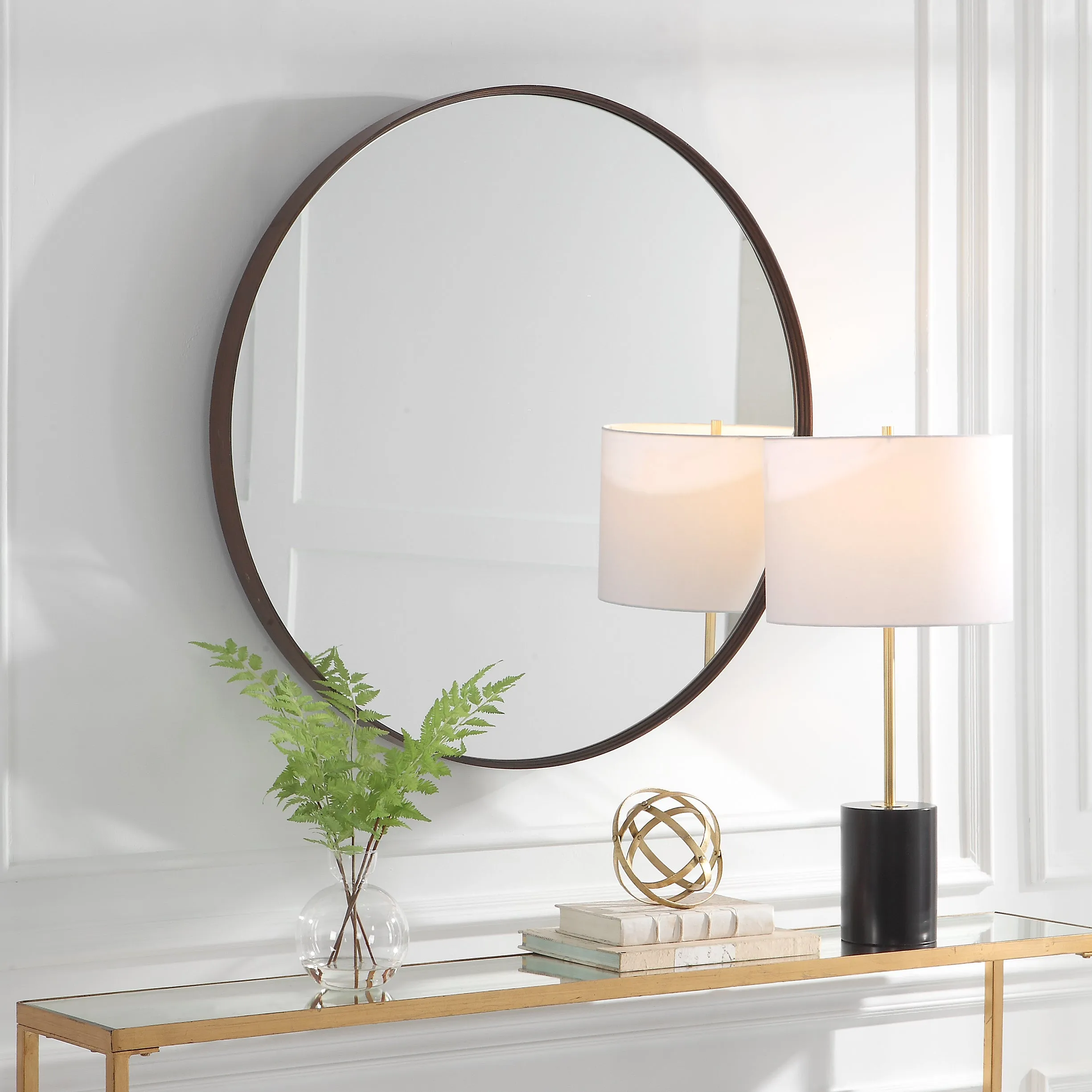 Uttermost Eden Mahogany Round Mirror