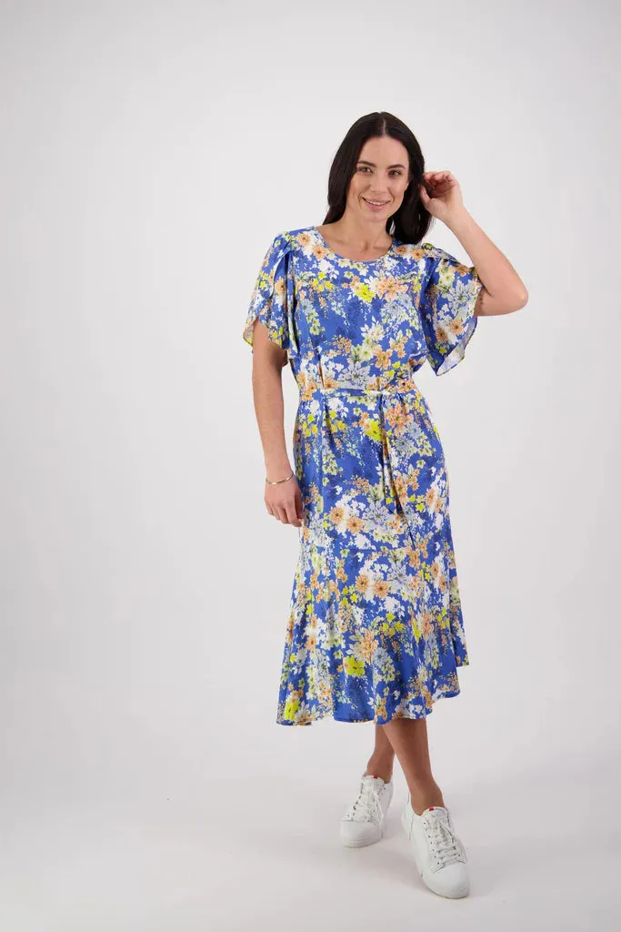 Vassalli Long Dress With Petal Sleeve