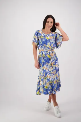 Vassalli Long Dress With Petal Sleeve
