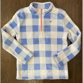 Vineyard Vines Checkered Kid's Fleece Pullover - Size Large