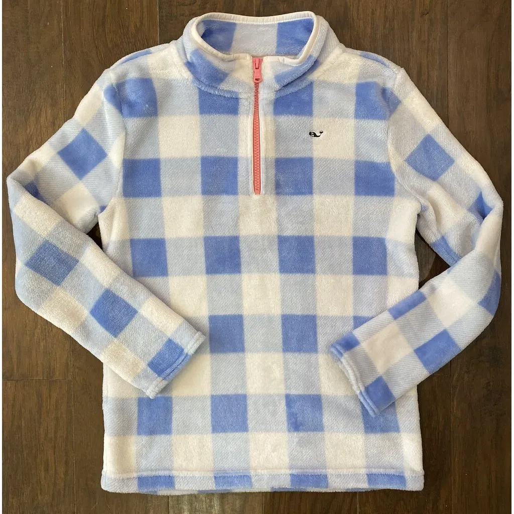 Vineyard Vines Checkered Kid's Fleece Pullover - Size Large