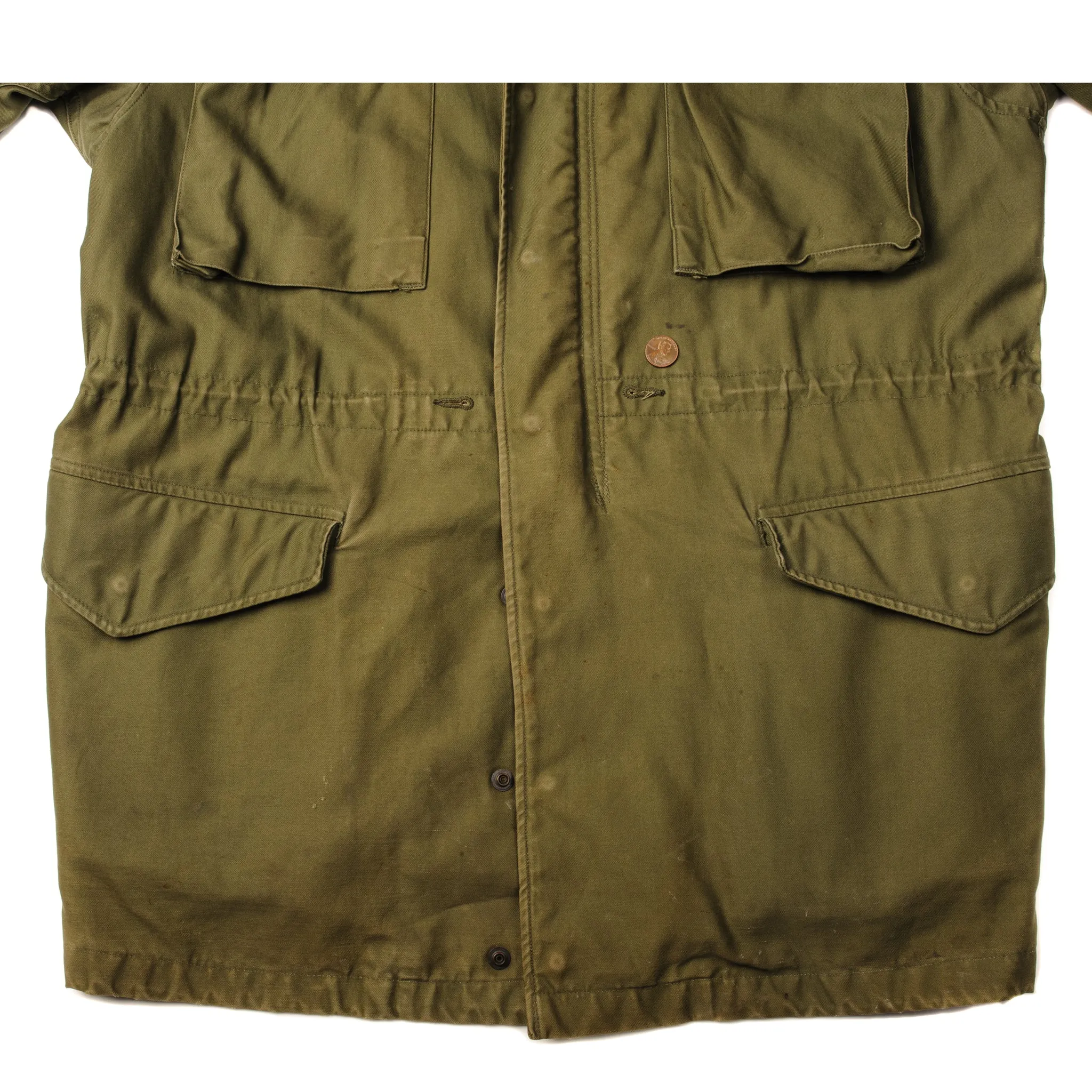 VINTAGE US ARMY M-1951 M51 FIELD JACKET 1957 EARLY VIETNAM WAR SIZE MEDIUM LONG