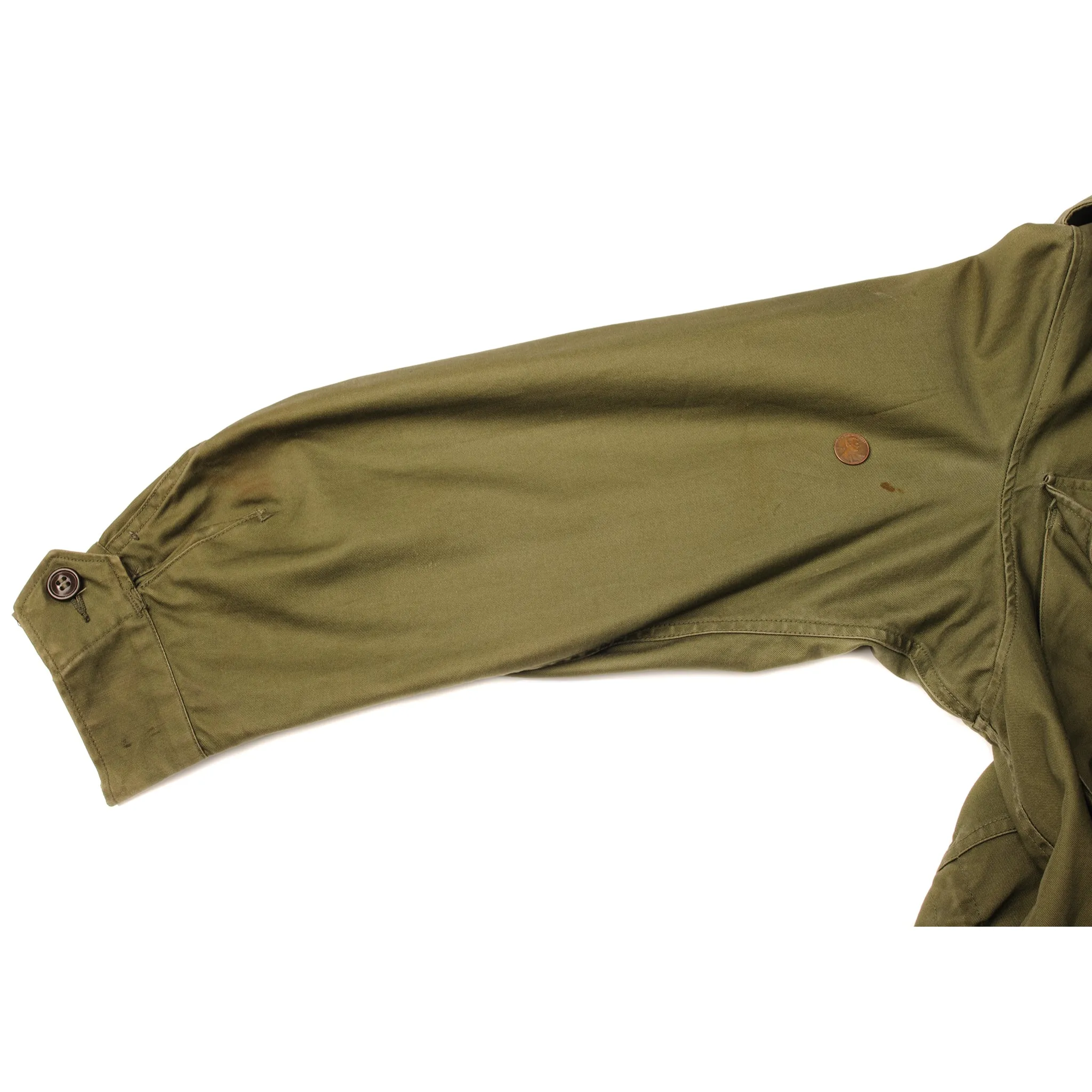 VINTAGE US ARMY M-1951 M51 FIELD JACKET 1957 EARLY VIETNAM WAR SIZE MEDIUM LONG