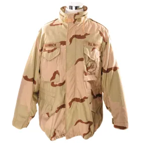 VINTAGE US NAVY SEABEES M-1965 M65 FIELD JACKET DESERT CAMOUFLAGE PATTERN 1999 SIZE X-LARGE REGULAR
