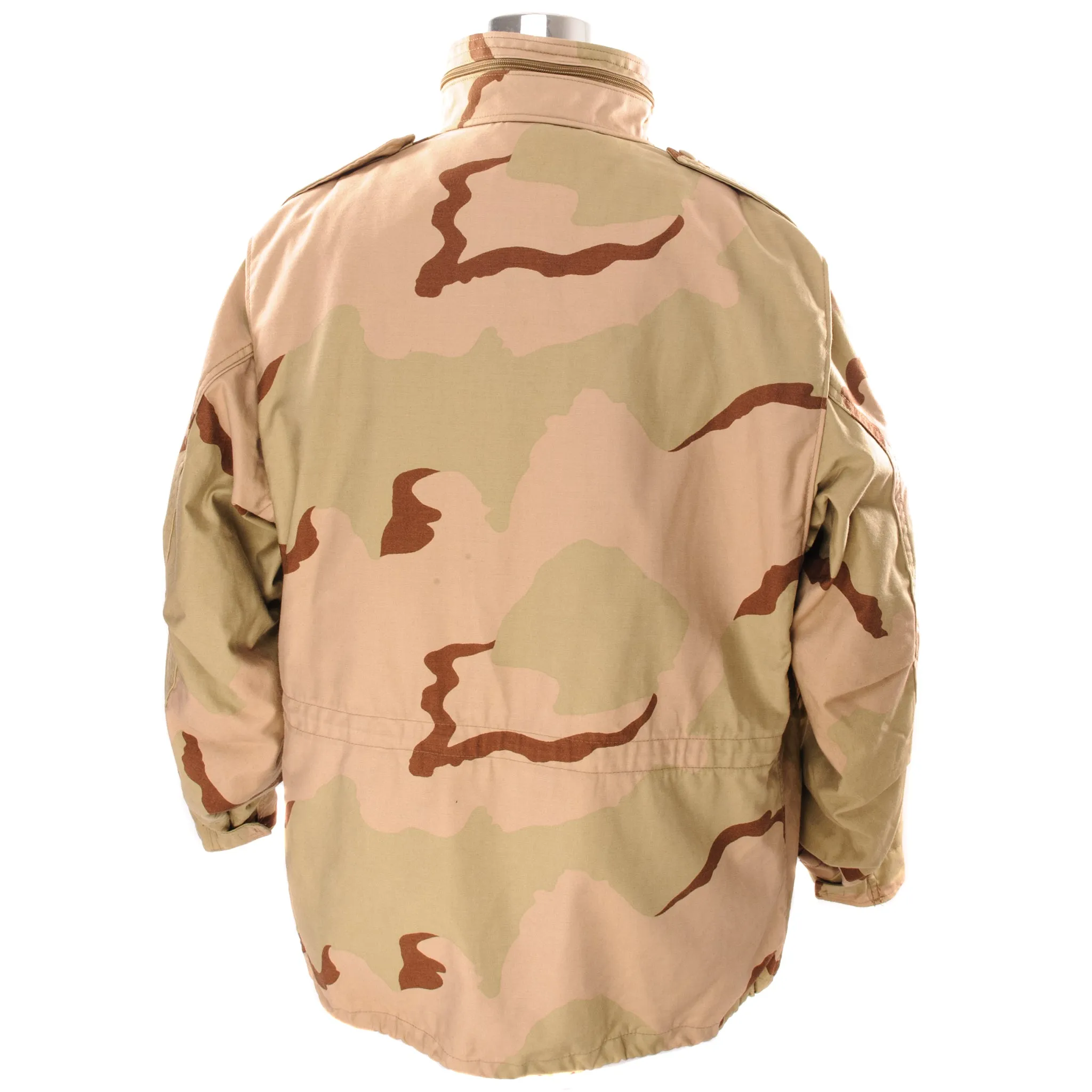 VINTAGE US NAVY SEABEES M-1965 M65 FIELD JACKET DESERT CAMOUFLAGE PATTERN 1999 SIZE X-LARGE REGULAR