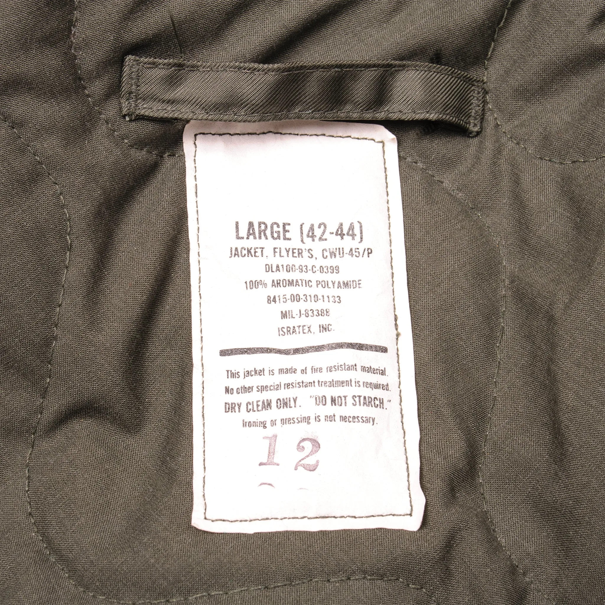 VINTAGE USAF CWU 45/P WINTER FLIGHT JACKET 1993 SIZE LARGE