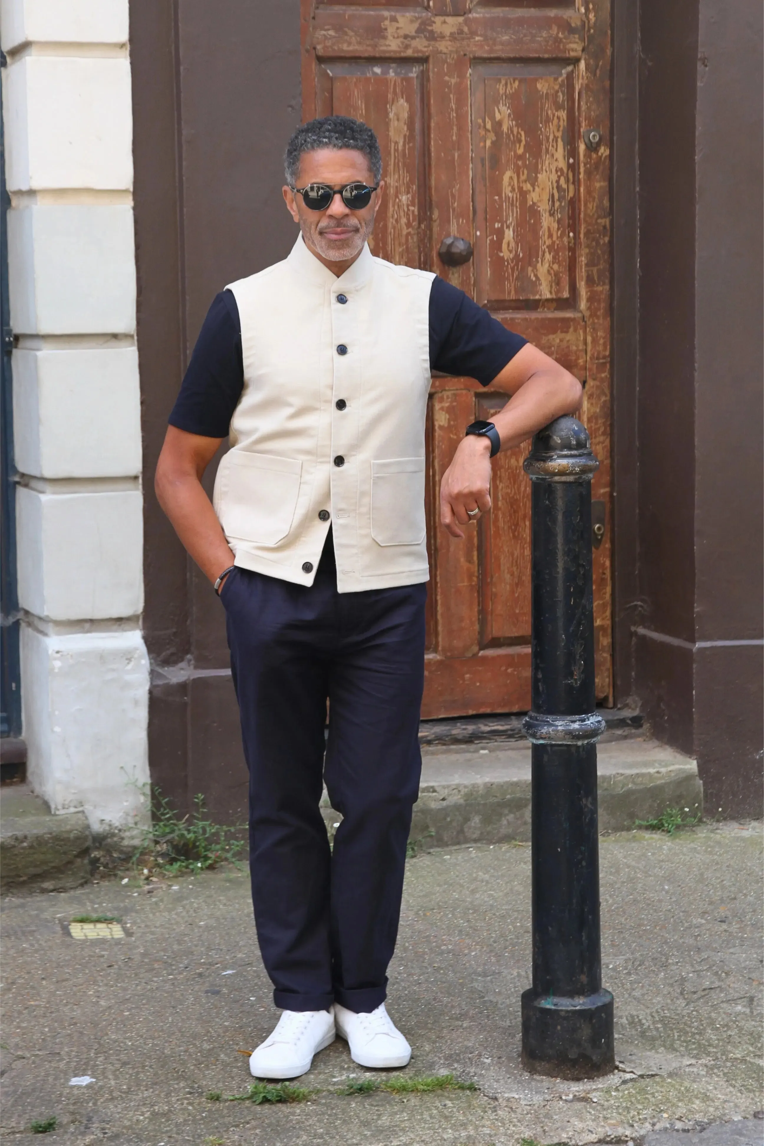 Waistcoat Cobb - Ecru Moleskin