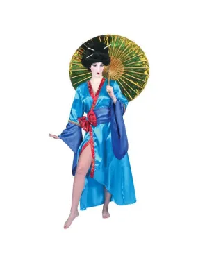 Woman's Blue Kimono Robe Costume