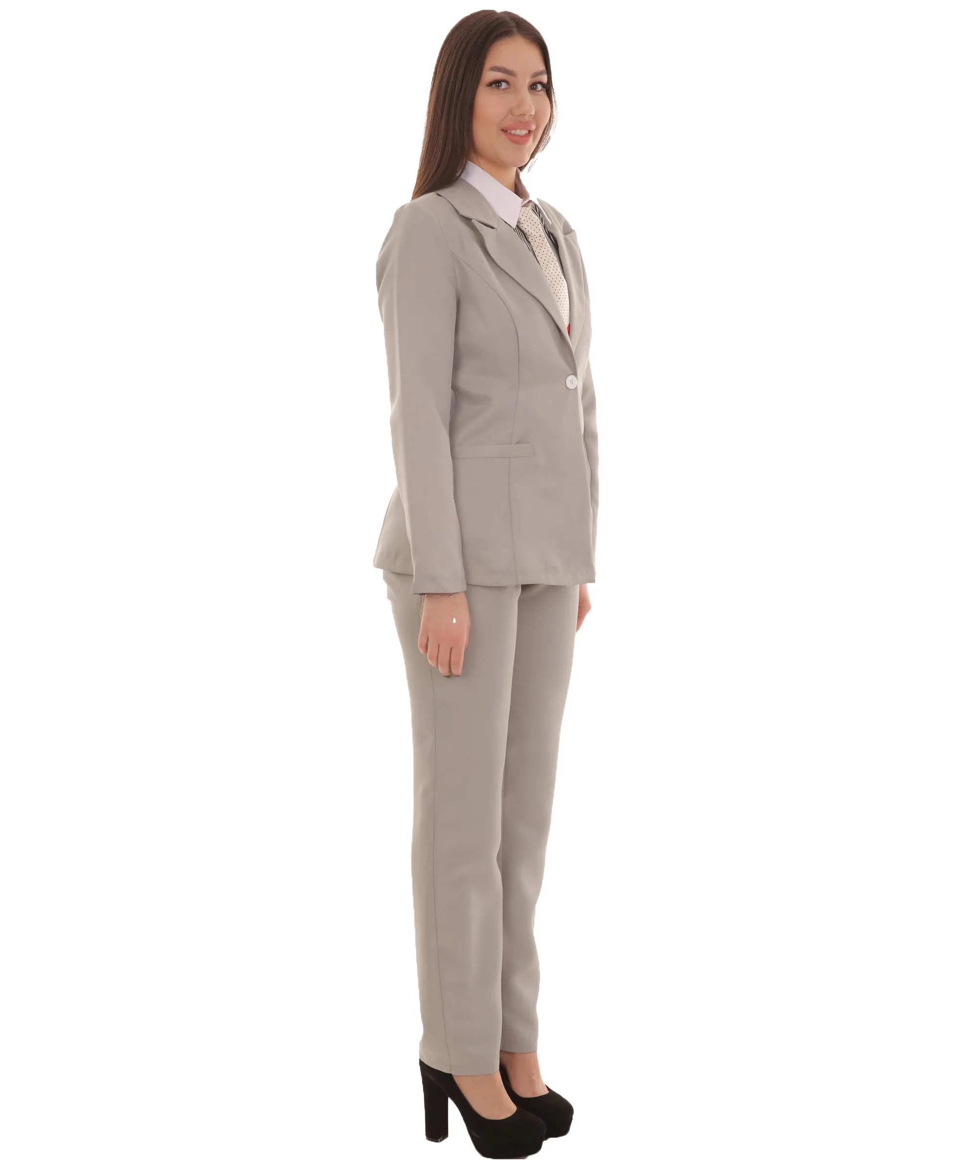 Women's EXCLUSIVE! Deluxe Singer Party Suit Costume | Grey Cosplay Costume.