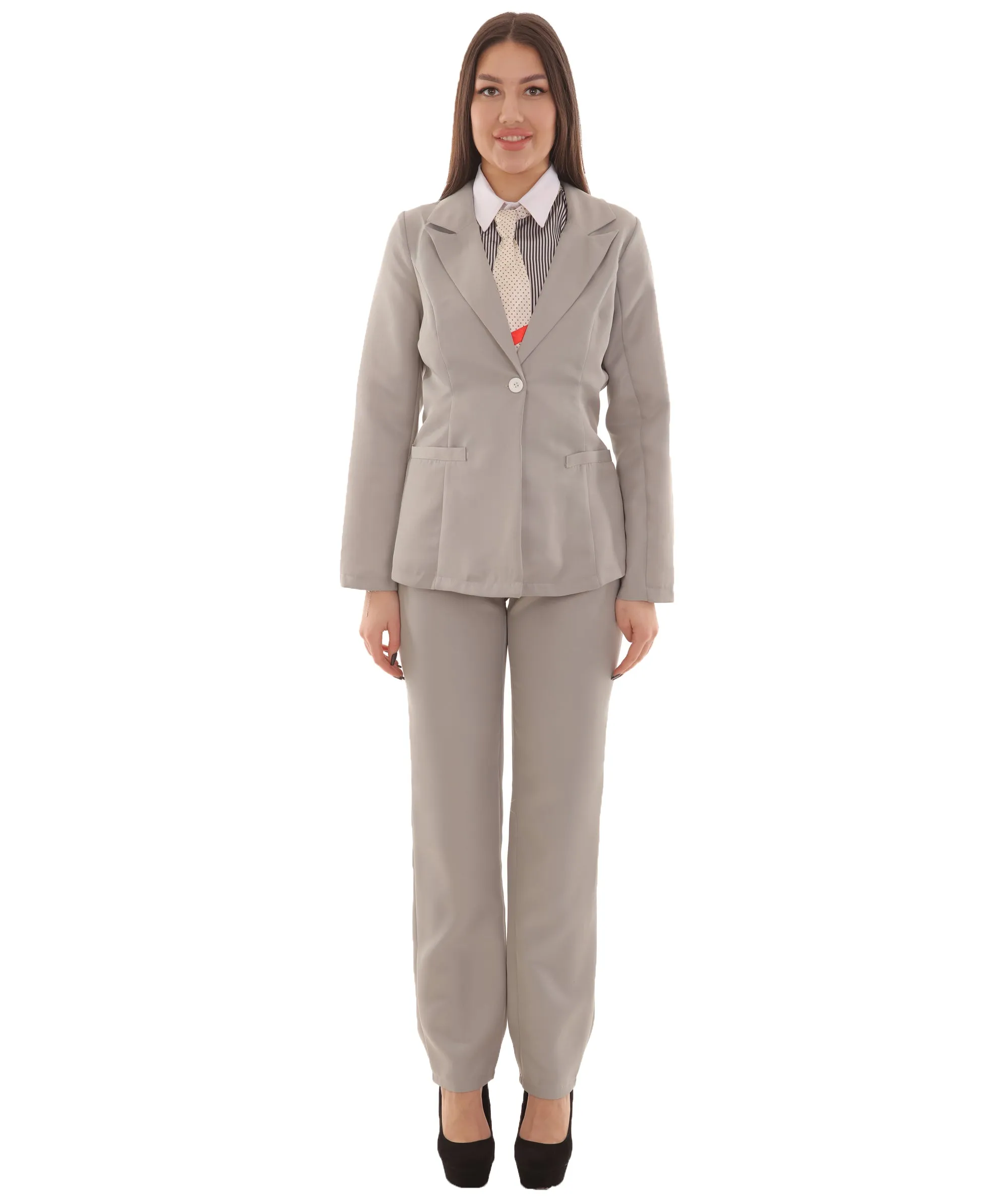 Women's EXCLUSIVE! Deluxe Singer Party Suit Costume | Grey Cosplay Costume.
