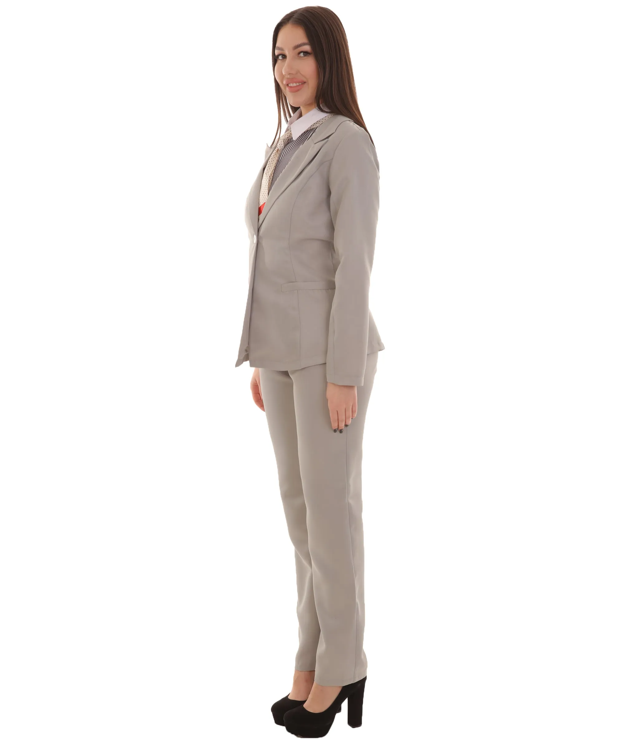 Women's EXCLUSIVE! Deluxe Singer Party Suit Costume | Grey Cosplay Costume.