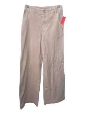 YFB Size S Light Pink Cotton Blend Elastic Waist High Rise Wide Leg Pants