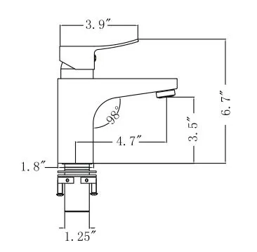 ZY1008-BN Legion Furniture Single Hole Single Handle Bathroom Faucet with Drain Assembly